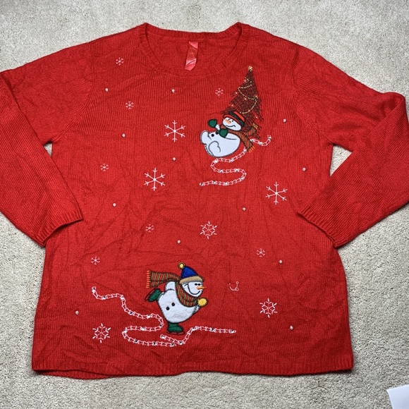 ❤️ Snowman Ugly Christmas Sweater - Picture 1 of 10